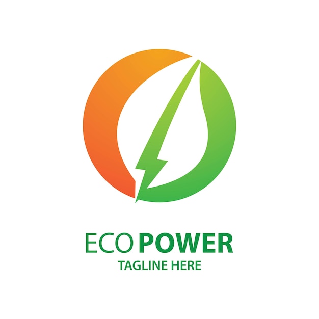 Eco Power Logo Obrazy Ilustracja Projekt