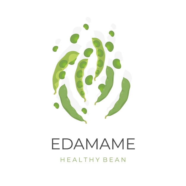 Edamame Fasola Ilustracja Wektorowa Logo