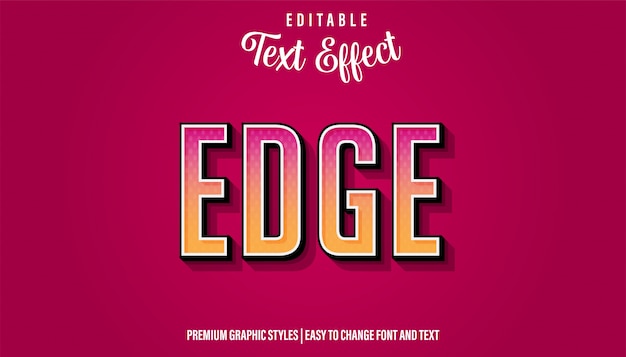 Plik wektorowy edge modern gradient style edytowalny efekt tekstowy