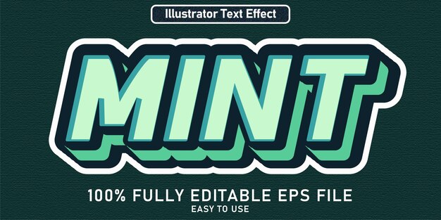 EDIT TABLE TEXT EFFECT MINT