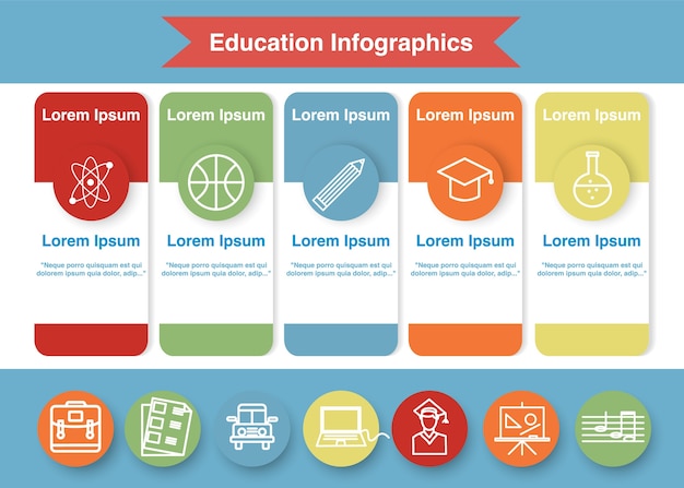 Edukacja Infographic Pojęcie Z Ikonami