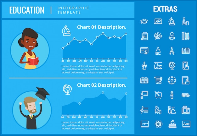 Edukacja Infographic Szablon, Elementy I Ikony