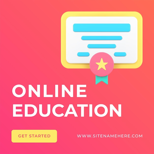 Edukacja Online E Learning Kolegium Kursy Uniwersyteckie Dyplom Media Społecznościowe Post 3d Wektor Ikony