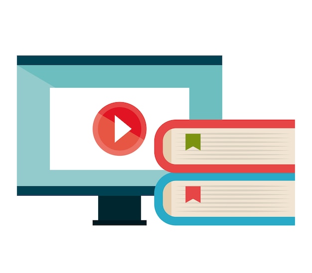 edukacja online płaskie ikony