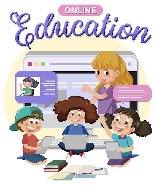 Edukacja online z postacią z kreskówek