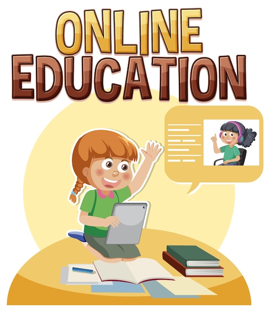 Edukacja online z postacią z kreskówek