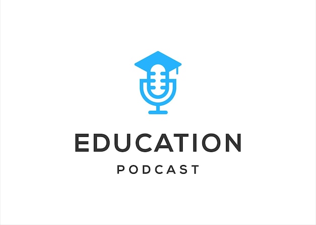 Edukacja Szkoła Podcast Logo Projekt Wektor Ilustracja Szablon