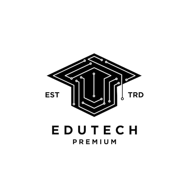 Edukacja Technologia Logo Ikona Projekt Wektor Ilustracja