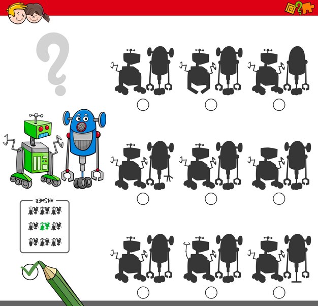 edukacyjna gra o sylwetce z robotami