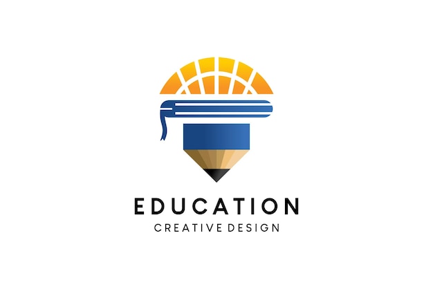 Edukacyjny Projekt Logo Ikony Ołówka Z Kreatywną Koncepcją