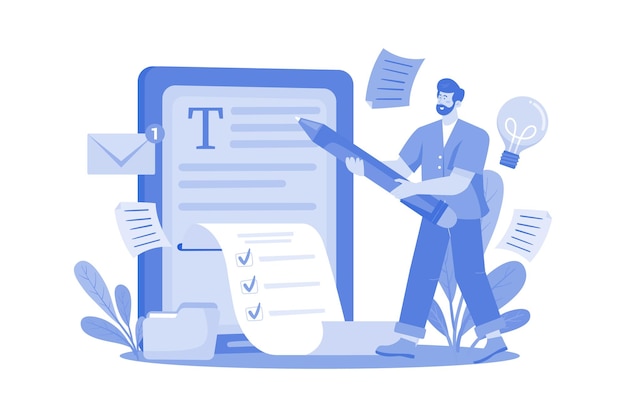 Edytor kopii Koncepcja ilustracji na białym tle