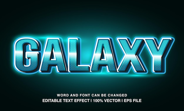 edytowalna galaxy blue neon light czcionka