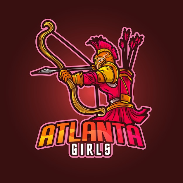 Edytowalne I Konfigurowalne Logo Maskotki Sportowej, Logo Esports Atlanta Girls Gaming