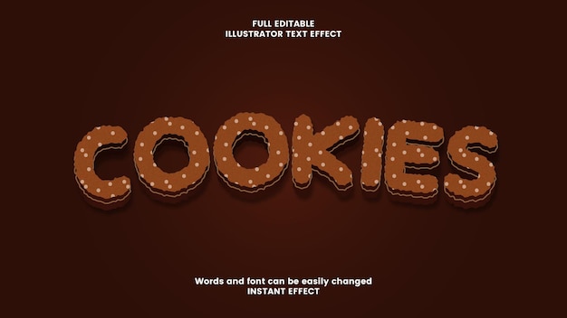 edytowalne pliki cookie z efektem tekstowym