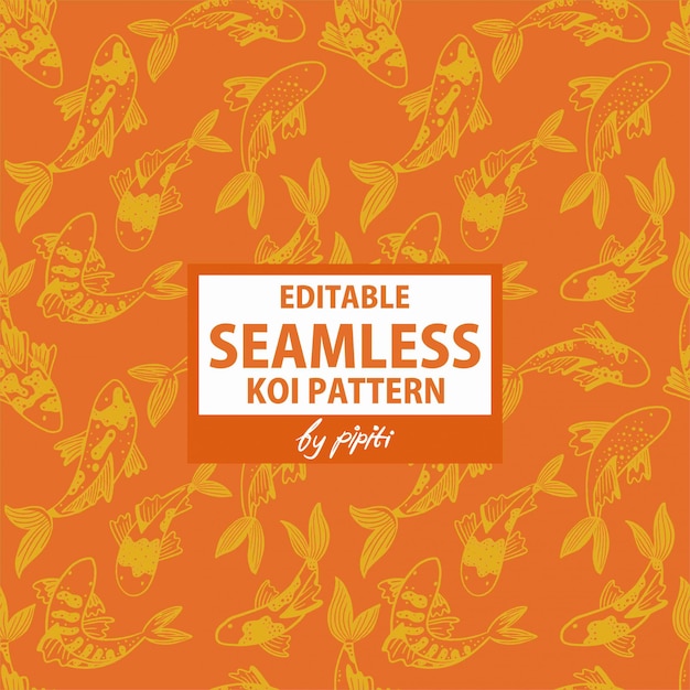 Edytowalne Seamless Koi Pattern