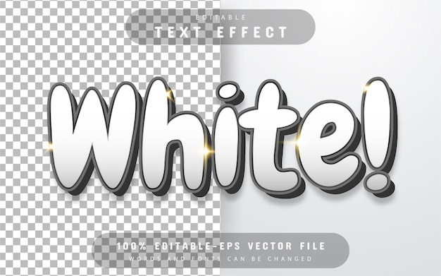 Edytowalny Efekt Białego Tekstu 3d