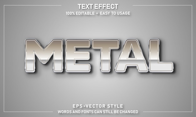 Edytowalny Efekt Metalowego Tekstu