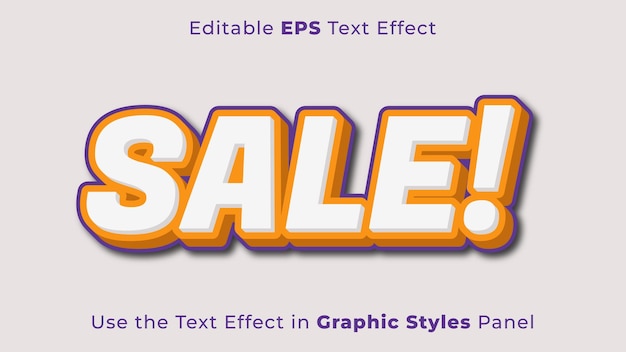 Edytowalny efekt sprzedaży tekstu EPS dla tytułu i plakatu