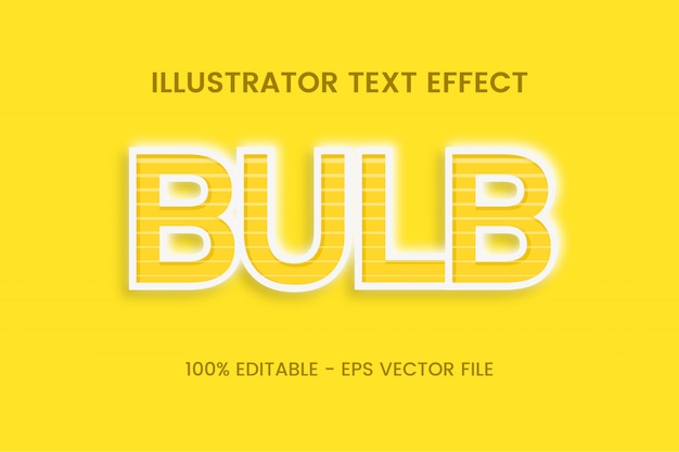Plik wektorowy edytowalny efekt stylu tekstu „bulb”