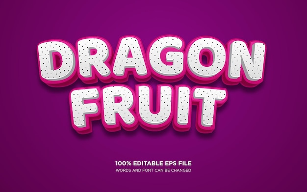 Edytowalny Efekt Stylu Tekstu Dragon Fruit