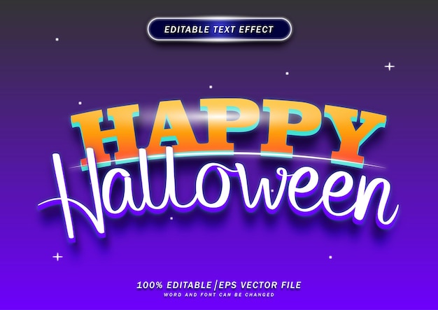 Edytowalny Efekt Stylu Tekstu Happy Halloween