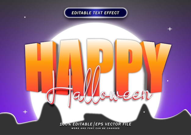 Edytowalny Efekt Stylu Tekstu Happy Halloween