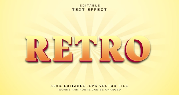 Edytowalny efekt stylu tekstu Motyw w stylu retro tekstu