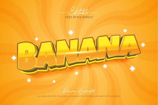 Edytowalny efekt stylu tekstu owoców bananowca