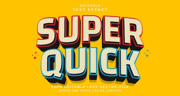 Edytowalny efekt stylu tekstu Super szybki motyw stylu tekstu
