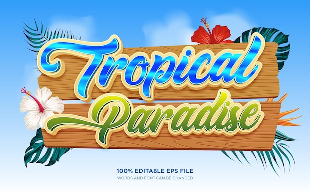 Edytowalny Efekt Stylu Tekstu Tropical Paradise
