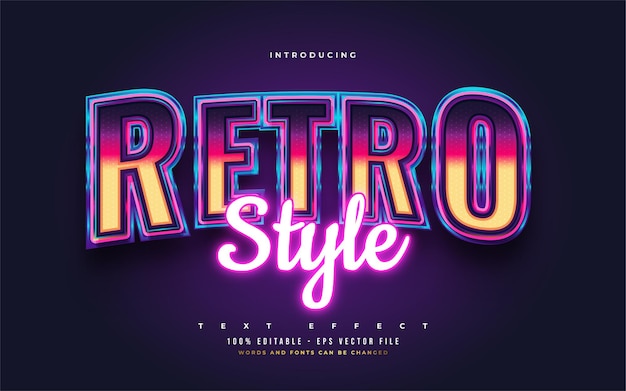 Edytowalny efekt stylu tekstu w stylu retro