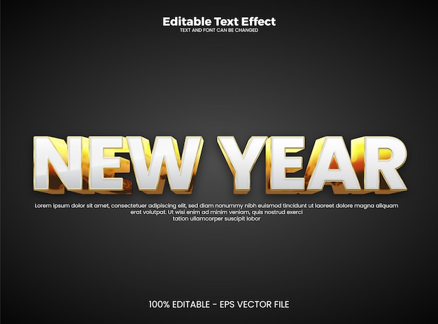 Edytowalny efekt tekstowy 3d szablon efektu tekstowego w stylu nowego roku 2022