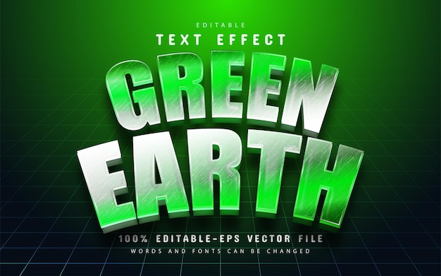 Edytowalny Efekt Tekstowy 3d Zielonej Ziemi