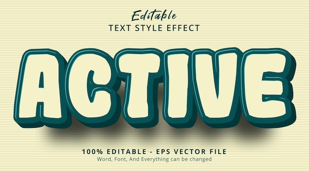 Edytowalny efekt tekstowy, aktywny tekst na szablonie efektu w stylu vintage