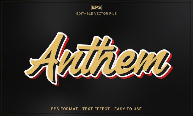 Edytowalny Efekt Tekstowy Anthem 3d