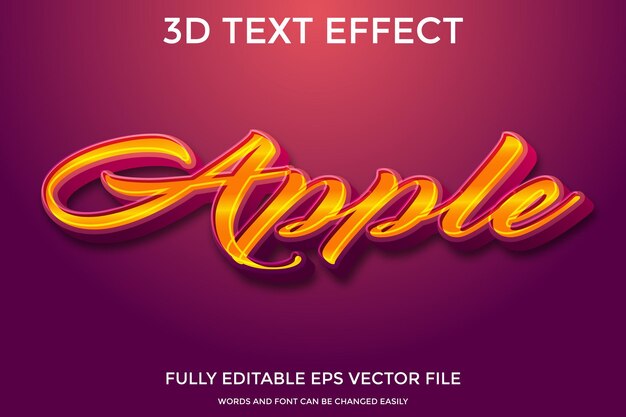 Edytowalny efekt tekstowy Apple 3d