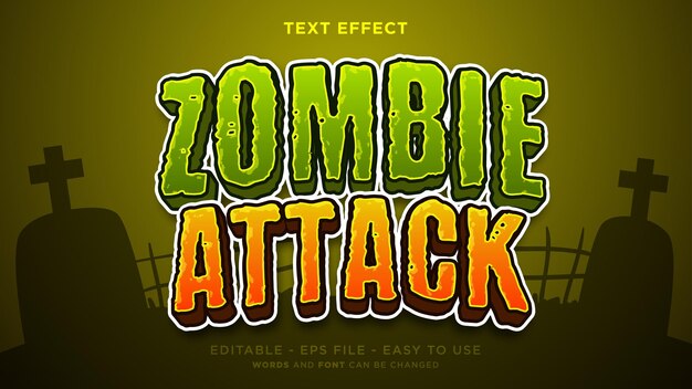Edytowalny efekt tekstowy ataku zombie