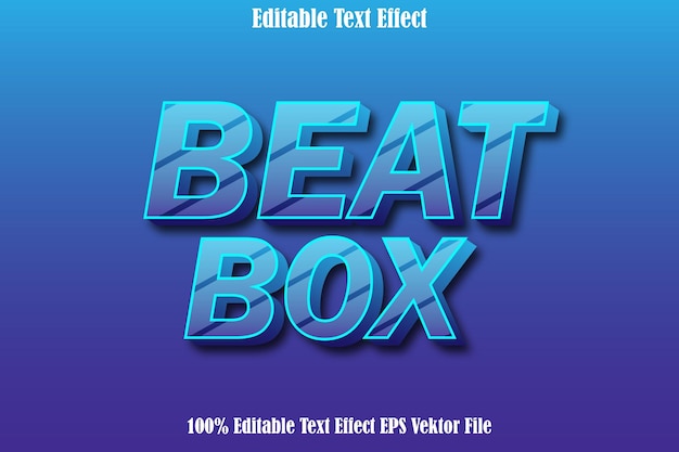 Edytowalny efekt tekstowy Beat Box 3D Wytłoczony styl