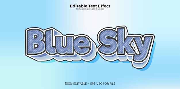 Edytowalny Efekt Tekstowy Blue Sky W Nowoczesnym Stylu Trendu