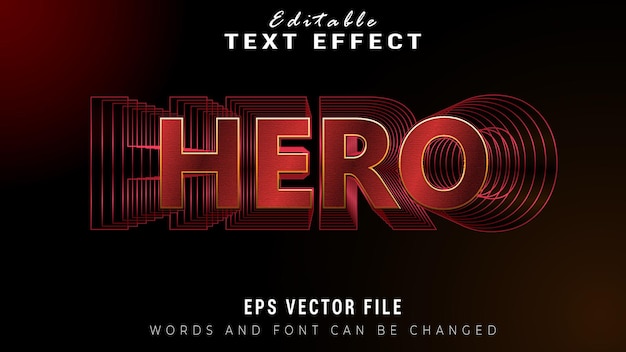 Edytowalny efekt tekstowy bohatera