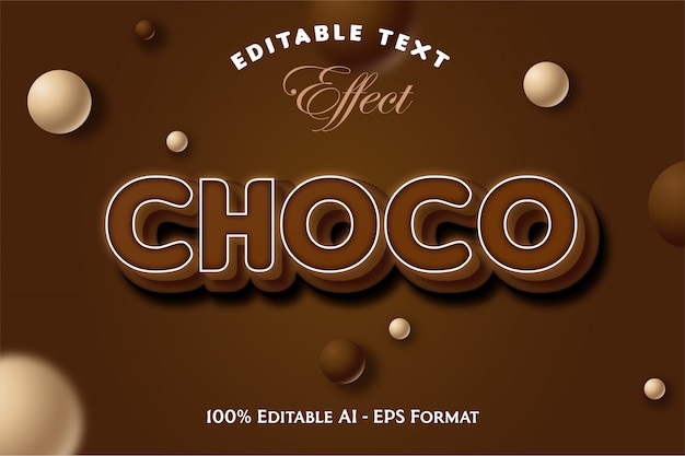 Edytowalny Efekt Tekstowy Choco