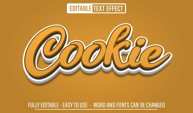 Edytowalny efekt tekstowy cookie 3d