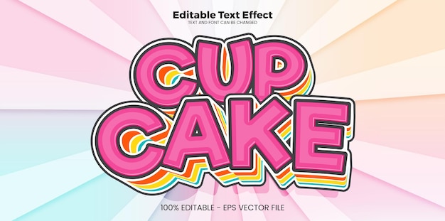 Edytowalny Efekt Tekstowy Cup Cake W Nowoczesnym Stylu Trendów