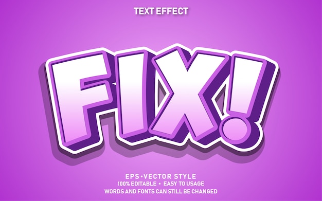 Edytowalny Efekt Tekstowy Cute Purple Fix