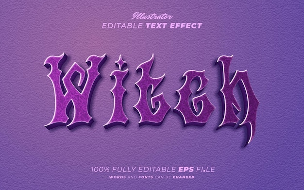 Edytowalny efekt tekstowy czarownic