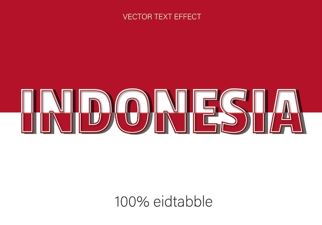 Edytowalny efekt tekstowy Czerwony i biały na dzień niepodległości Indonezji