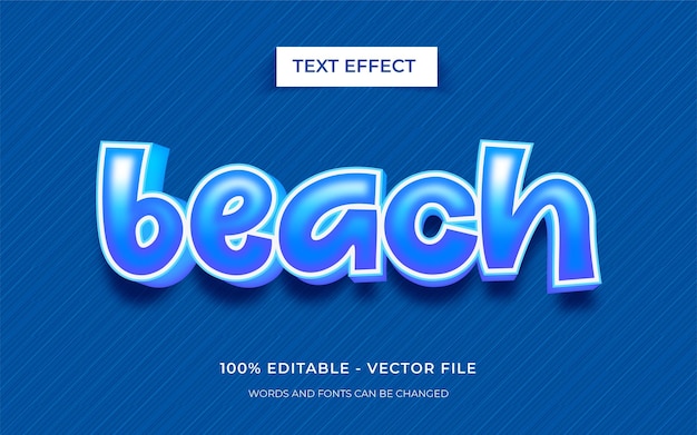 Edytowalny efekt tekstowy Efekt tekstowy plaży