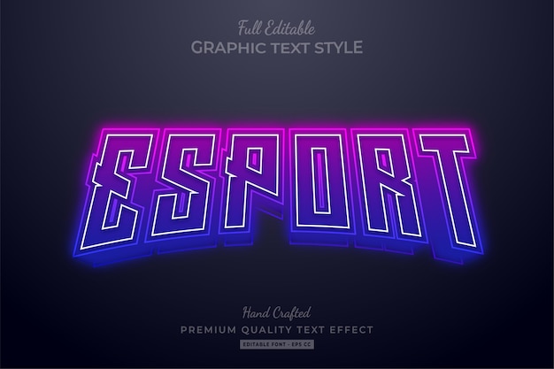 Edytowalny Efekt Tekstowy Esport Gradient Neon