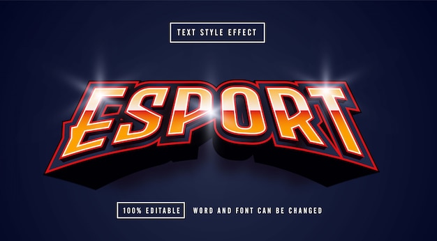 Edytowalny Efekt Tekstowy Esport Line Red Premium Wektorów