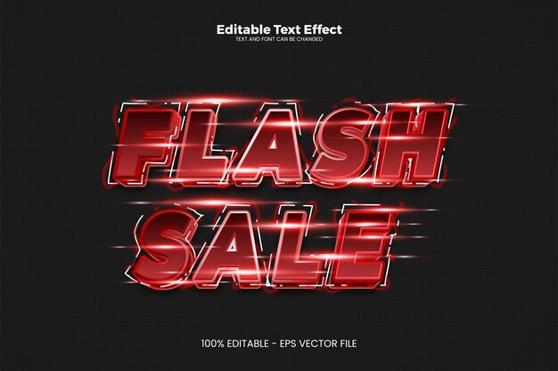 Edytowalny efekt tekstowy Flash Sale w nowoczesnym stylu trendów